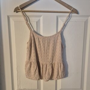 Women's Aeropostale Eyelet Lace Peplum Top Sz XS